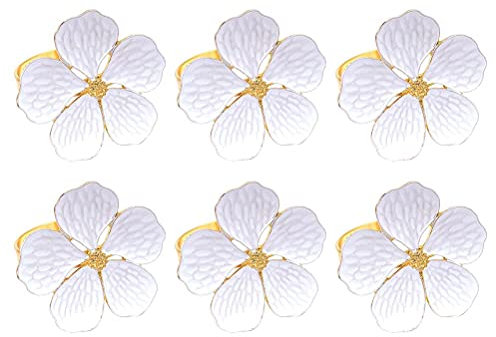 Blumen-Serviettenringe, Einfache und Zarte Goldene Blumen-Serviettenhalter, Serviettenschnallen, Serviettenringe-Set für Hotels, Restaurants, Bars, Cafés, Geschäfte und Geschäfte