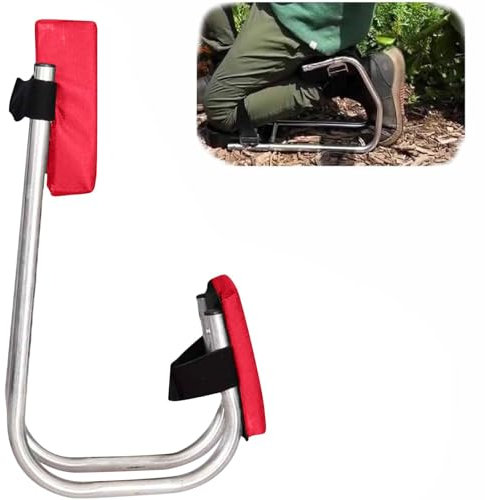 LINYUES Knee Seat for Gardening, Kniebank für Gartenarbeit Garten Kniebank Kniesitz für den Garten mit einem Bein, tragbarer, Leichter Gartensitz, ergonomischer Knieschutz und Knöchelstütze(Rot)