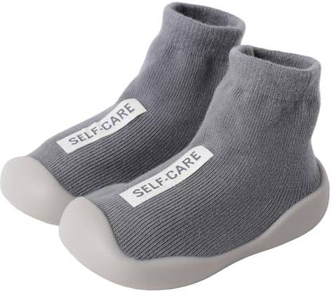 XQ&XG Calzini Scarpe Primi Passi Neonato, Scarpe Antiscivolo per Bambini, Suola Morbida Antiscivolo, Scarpe Traspiranti per Bambino Unisex Calzino Pantofole