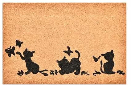 Elkoza Coco & Coir Door Mat |Indoor/Outdoor|Heavy Duty Bristles| 100% Natural Coir| Weather Resistant|Eco-friendly| |Non Slip| Welcome Entrance Doormat (40 X 60CM -15MM Thick Coir Mat)