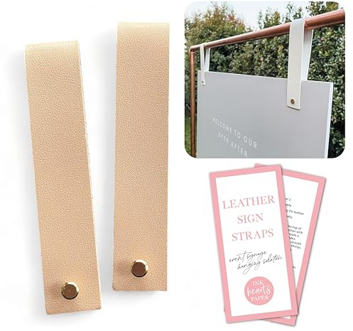 Correas de cuero para colgar letrero, letrero de bienvenida, letrero de boda, letrero de compromiso, cartel de exhibición de eventos, tabla de asientos, ceremonia, acrílico, tablero de espuma, marco