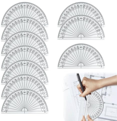 10PCS Helix Protractor 180 Degrees Protractor Set 4 Inches Protractor Set Clear Maths Protractor Pack for Math Protractor Rulers Sets Large Protractor for Painting and Measuring Homework