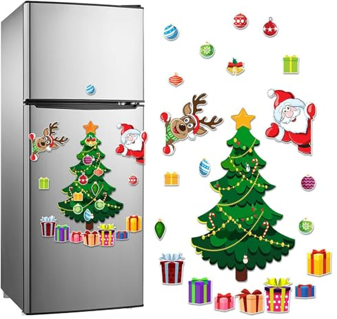 Magnetic Christmas Tree for Refrigerator Decorations, Weihnachtsbaum Magnete für Kühlschrank, Weihnachtsmagnete für Kühlschrank, Weihnachten Kühlschrankmagnete Weihnachtsdekoration für Kühlschrank (A)