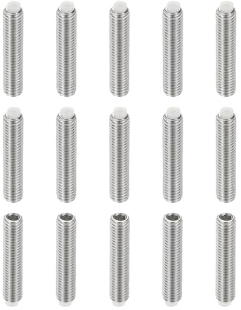 PATIKIL M5x25mm Nylon Spitze Gewindestift, 15 Stück 304 Edelstahl Metrische Sechskantkopf Becherpunkt Rutschfeste Set Schrauben Interner Sechskant Antrieb Hardware