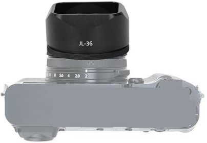 Square Metal Lens Hood for X100VI X100V Digital Camera Accessories, Aluminum Alloy Square Lens Hood, No Cap (Black)