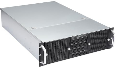 3U Rackmount Server Case, 650mm Deep, ATX, 10 x 3.5 HDDs, 4 x 2.5 SDDs, 5 x 120mm and 2 x 80mm HDB PWM Fans Included | Black
