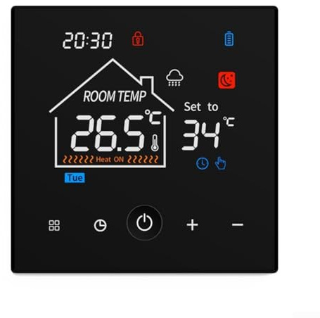 Termostato caldaia LCD da parete, termostato caldaia 2 fili termostato USB programmabile con modalità di risparmio energetico per soluzioni di riscaldamento personalizzate