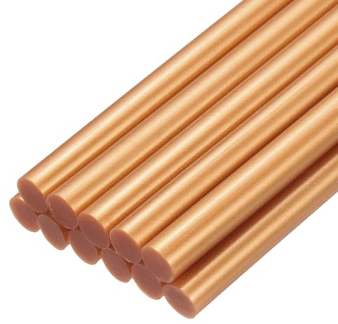 QUARKZMAN 12 Stück Heißklebestifte 7mm x 100mm Heißklebesticks Bunt Heißklebepistole Sticks Heißkleber Klebestifte Klebstoff für DIY Kunsthandwerk Abdichtung Metallic-Gold