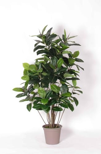 artplants.de Deko Gummibaum LAURINTU, Naturstämme, grün, 150cm - Made in Italy - Kunst Gummibaum