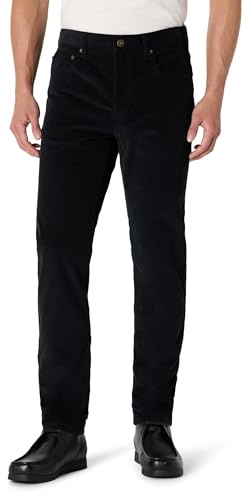 Amazon Essentials Pantalon en Velours Côtelé à 5 Poches Coupe Slim Homme, Noir, 38W / 32L