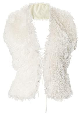 Faux Fur Collar Vest Women Faux Fur Tops for Women Sexy backless Halter Tops Rave Top Furry Crop Top