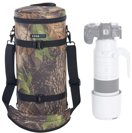 ZZQ&CCF Camera Lens Pouch Bag for Canon RF 200-800mm F6.3-9, Large Thick Lens Carry Bag, Water Resistant Protective Camera Lens Pouch for Super-telephoto Zoom#Leaf