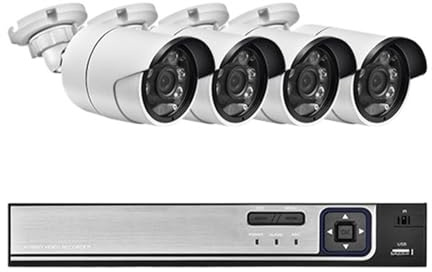 WAFOHSR Di Videosorveglianza A Colori Full HD Ultra FHD 4/8 Canali 4K POE 8MP H.265 NVR Audio IP Kit Telecamere Sicurezza CCTV For Esterni Rilevamento Del Movimento(None,8CH NVR and 4Cameras)
