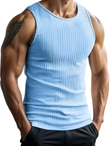 PINSPARK Ärmlös t-shirt för män, andningsbara, muskelskjortor, bantning, bodybuilding, väst, snabbtorkande, gym, fitness, toppar, ribbade västar, tight undertröja