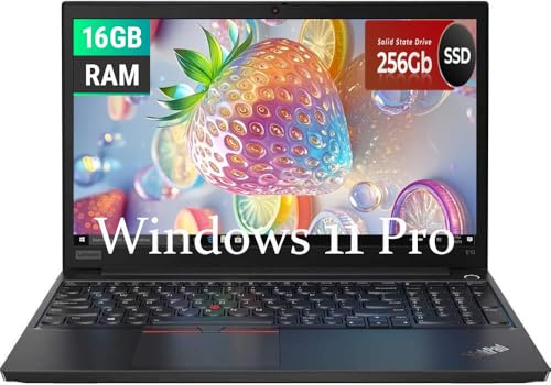Lenovo Thinkpad E15 Business Laptop, FHD 15.6 (1920 x 1080), Intel Core i5-10210U 1.6GHz, RAM 16 Go, SSD 256 Go, Webcam, Windows 11 Pro(Reconditionné)