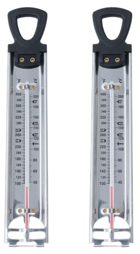 Gadpiparty 2pièces Thermomètre à Sucre Suspendu Double Échelle pour Confiture Sirop et Cuisson Maison Outil de Mesure Précis pour Bonbons