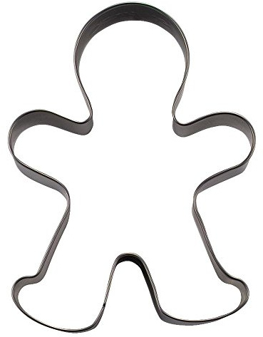 Stampini per Biscotti a Forma di omino di Pan di Zenzero, in Acciaio Inox., Acciaio Inossidabile, Stainless Steel, 9.5 cm