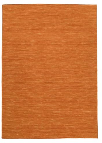 RugVista Handloom Flat Alfombra, 160 x 230 cm, Naranja | Kilim, Rectangular, Pelo corto, Limpieza en seco, Sala de estar, Comedor, Dormitorio