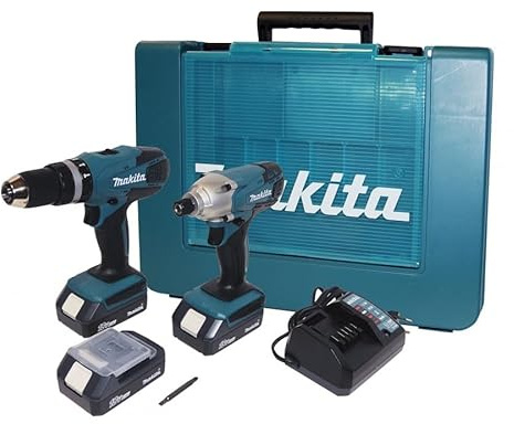 Makita DK18015 18V 3x1.5 Ah set con trapano HP457D avvitatore impulsi TD127D