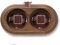 Peana de madera para mecanismos eléctricos vintage Garby y Dimbler para pared - Base para enchufes e interruptores de pared - Madera de haya envejecida - Peana con paso de cable Fontini