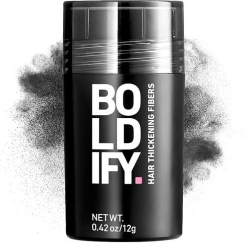 BOLDIFY Hair Fibres (12g) - Fill In Thinning and Fine Hair for an Instantly Fuller, Thicker Look - 14 Shades for Women and Men - Black
