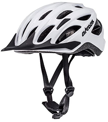 Airtracks Fahrradhelm für Damen und Herren Star K-60 Allrounud Radhelm MTB Helm für Erwachsene Verstellbar S M L XL Größen 54 58 58 62 cm Weiß, S/M (53-58cm