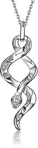 YFN Schlange Halskette Sterling Silber Tier Schlangen Anhänger Kette Gothic Schmuck Gotisch Geschenke für Damen Herren