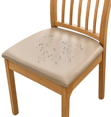 Bestenrose Waterproof Dining Chair Covers PU leather Seat Covers Slipcover