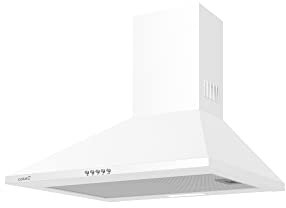 Cata | Cappa aspirante | Modello OMEGA II 600 WH | Campana decorativa da parete | 3 livelli di estrazione | Larghezza 60 cm | Finitura bianca | Classe di efficienza energetica C