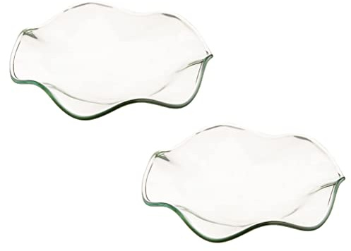 DOITOOL Plat Transparent 2 Pièces -Huile En Verre Plat De Remplacement -Cire Bol Plaque 8. 5Cm Fondeur De Cire Plat De Remplacement Pour Lampe Lampes Électriques -Huile Plat En Verre