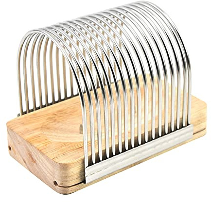 ISAKEN Brödskärare, manuell brödskärare, skärhjälpmedel, rostskärmaskin med smullåda, vikbar och kompakt brödskärbräda för bröd, kakor, bagels, smörgås