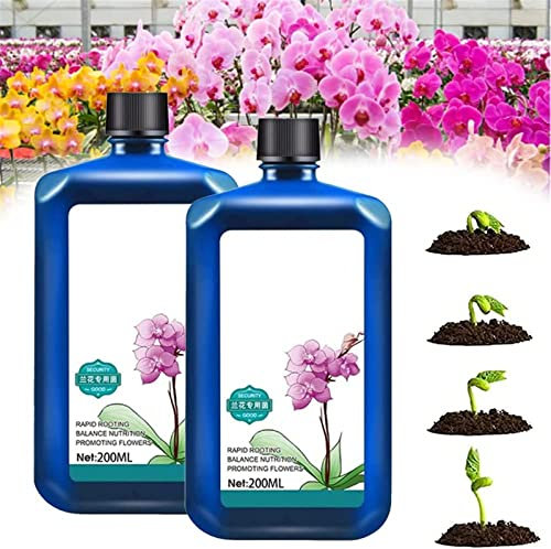 Hehimin Solución nutritiva concentrada para orquídeas, solución nutritiva para orquídeas, solución nutritiva para plantas de enraizamiento rápido, 200 ml (2 piezas)