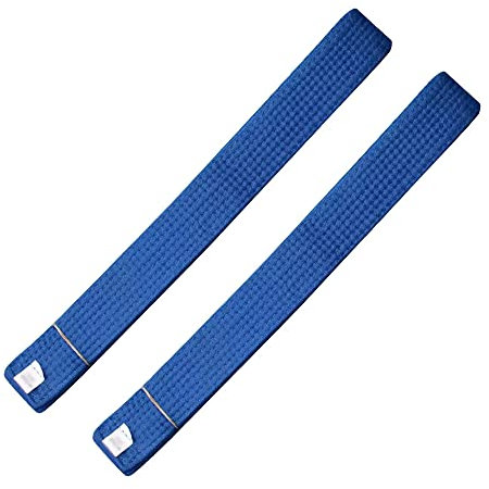 Rubruan Kampfsport Zubehör Taekwondo Gürtel – 2 Stück Baumwolle Belt Kampfkunst Karate Judo Ju-Jutsu Ninjutsu Budo Kendo Aikido Training Wettkampf Schutzgürtel für Erwachsene Kinder (Blau, 180 cm)