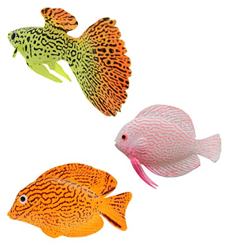POPETPOP 3stücke Simulation Tropischer Fisch Aquarium Dekoration Künstlicher Fisch Aus Silikon Fischdekoration Für Innen Und Außen Lebendige Tropische Fische Für Aquarien