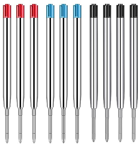 10 Stück Großraumminen für Kugelschreiber,1.0mm Strichstärke,3 Farben | Kugelschreiber Minen,Kugelschreibermine,Kugelschreiberminen,Kugelschreiber Ersatzminen für das G2-Format