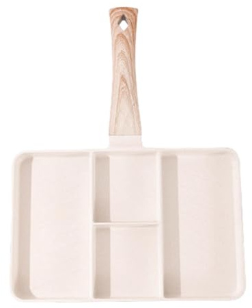 Jlobnyiun Padella antiaderente divisa per uova, pancetta e pancake, 6 scomparti, resistente al calore, antiappiccicoso, adatta a stufe in ceramica, elettriche e a induzione