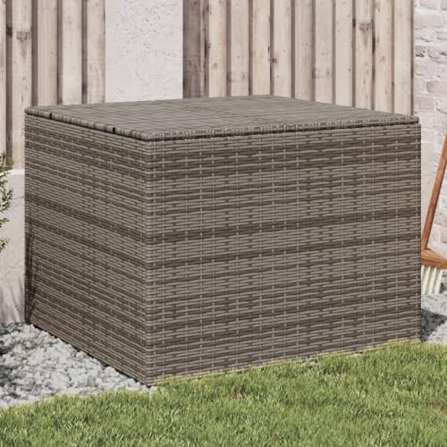 CIADAZ Gartentruhe Grau 291L Poly Rattan, Gartenschrank, Gartenbox, Paketbox, Auflagenbox, Balkonschrank, Gartenkiste, Aufbewahrungsbox Outdoor, Kissenbox - 365338