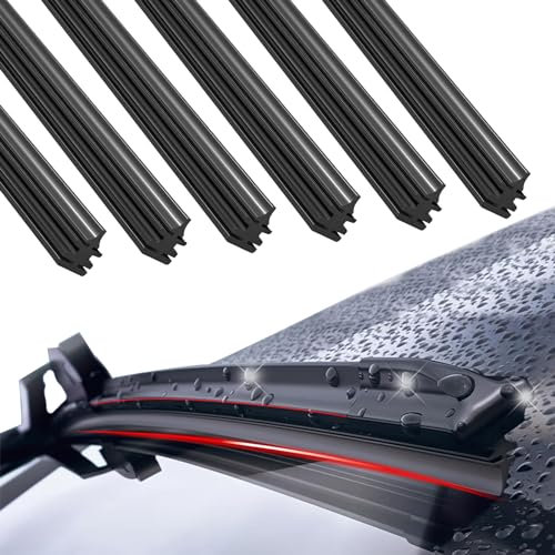 6 Piezas Gomas de Limpiaparabrisas de Repuesto, 800mm Goma de Repuesto Tiras de Limpiaparabrisas, Gomas de Recambio para Limpiaparabrisas, Recambio Recargas de Escobilla de Limpiaparabrisas