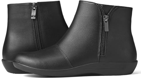 SUEDI Women's Ankle Boots Flat Booties Casual Short Boots Comfortable Walking Boots for Women Black Zipper Size 8.5