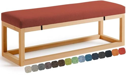 UWOBTN Bankauflage Outdoor, 100x50/120x40/150x50/120x50 Sitzkissen Bank Mit Abnehmbarem Bezug, Sitzpolster Waschbare, rutschfest Gartenbank Auflage, Sitzauflage Bank Esszimmer(P,100x30x3cm)