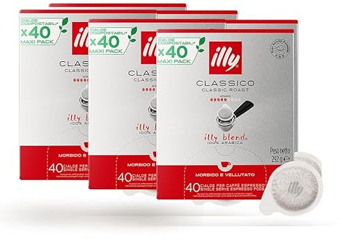 ILLY | 240 Caffè in Cialde Monodose E.S.E. Tostato Classico | 6 Confezioni da 40 Cialde Ese 44mm