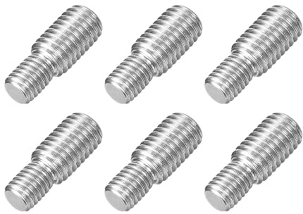 QUARKZMAN M8x10mm zu M10x15mm Doppel Ende Gewindebolzen, Doppelend Gewindestifte Schraube 6 Stück 304 Edelstahl Gewindeadapter Reduzierschraube für Möbel Hardware