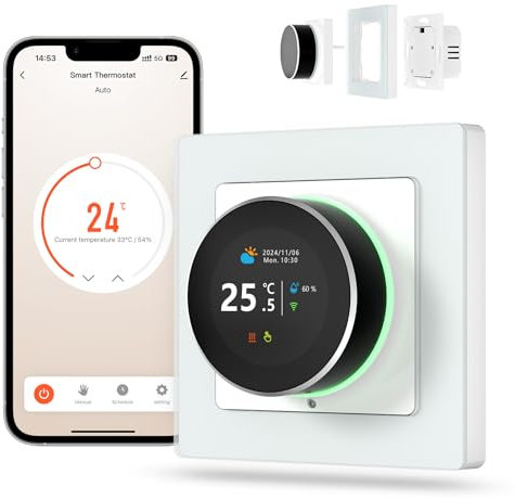 MIUCDA Smart Termostato per riscaldamento Wi-Fi, termostato per ambiente, termostato WiFi, compatibile con Alexa, Google Home