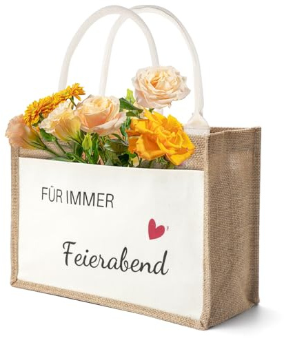 Rentner Geschenke Jutetasche, Rentnerin Geschenke zum Ruhestand Frauen, Tragetasche Tote Bag für Renteneintritt Frauen, Geschenke zum Muttertag, Jute Einkaufstasche, Abschiedsgeschenke für Kollegin