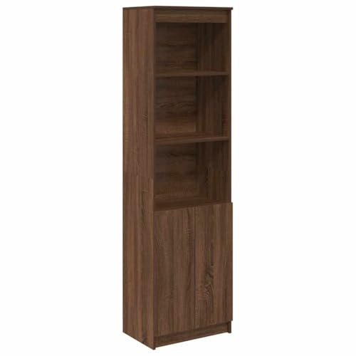 vidaXL Hoher Sideboard, Eiche, braun, 50 x 35 x 180 cm, technisches Holz, Schrank, Beistellschrank, hoher Lagerschrank
