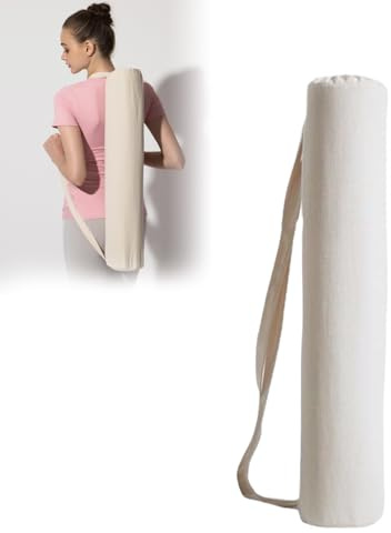 Borsa per Tappetino Yoga Porta Tappetino Yoga Sacca Custodia Tappeto Palestra e Pilates con Coulisse Multifunzione Sacca per Tappetini Pilates per Fitness Ginnastica Sport Bianco 17*17*74CM