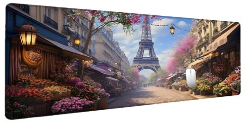 Alfombrilla Ratón Paisaje Alfombrilla Ratón XXL 1500x800mm Calle Mouse Pad Gaming, Tapete Escritorio Mousepad Gaming Protector Escritorio, Tapete Rato Base de Goma Antideslizante Regalos Hombre I-8