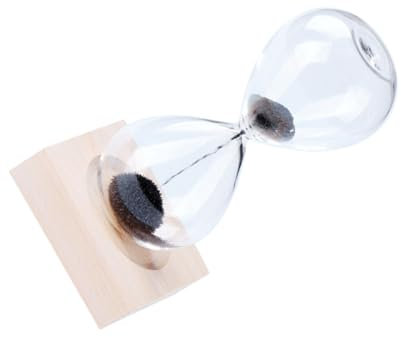 BESPORTBLE Sablier Magnétique Noir en Verre, Minuterie Décorative de Table, Ornement Créatif pour Bureau et Maison, Présent Original pour Anniversaire,