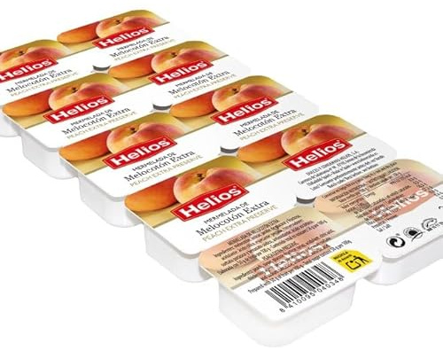 Lot de 10 pots de confiture de pêche de 250 g.