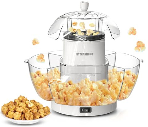 HYZHANHONG Machine à Pop-Corn à air Chaud, Machine à souffler Le Pop-Corn entièrement Automatique, sans Huile, Fonctionnement en Un clic, appareils de Cuisine Modernes
